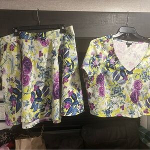 Torrid Multicolor Floral Skirt Set